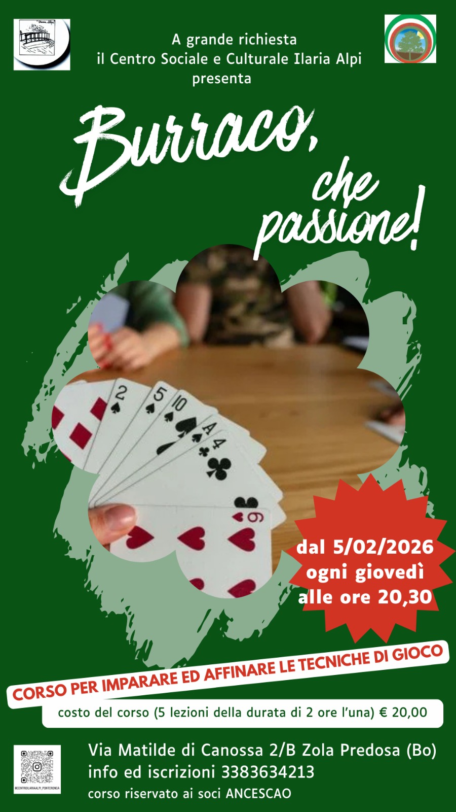 Torneo di Burraco al Centro APS Ilaria Alpi – 2026 – Corso per Principianti