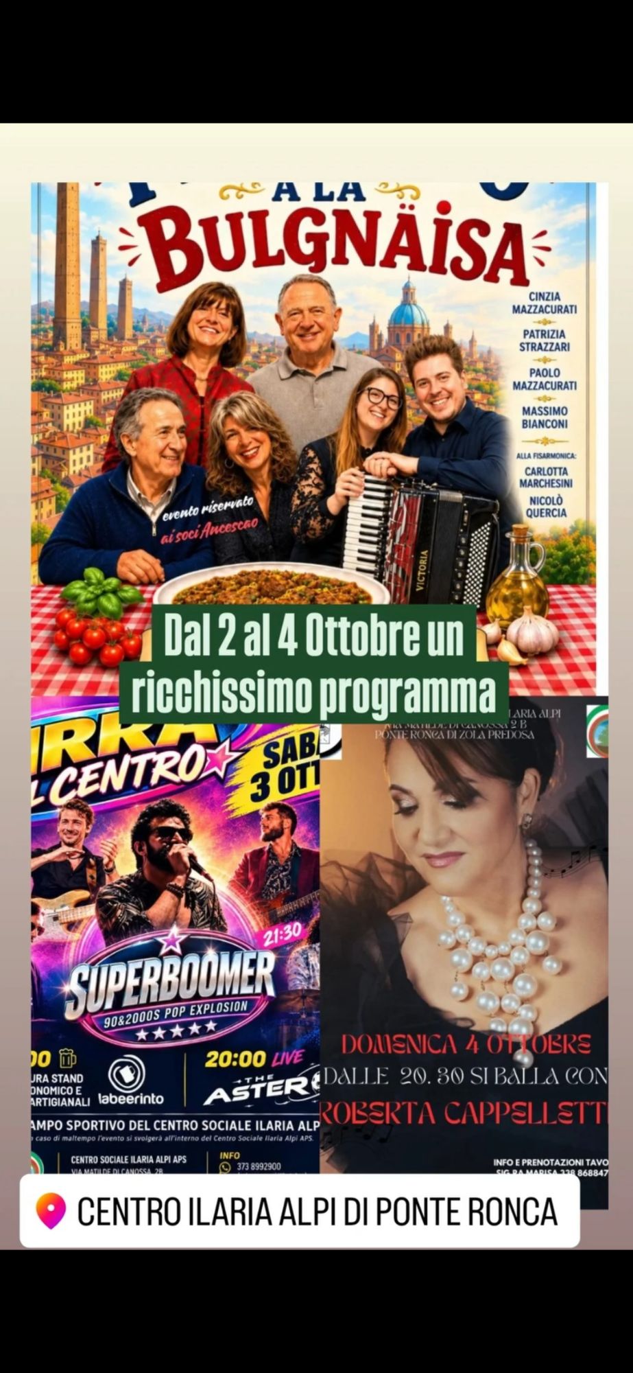 Tre giorni al Centro ricchi di Eventi